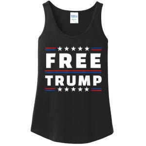 Free Donald Trump Republican Support Pro Trump American Flag Ladies Essential Tank