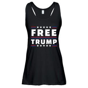 Free Donald Trump Republican Support Pro Trump American Flag Ladies Essential Flowy Tank