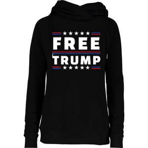 Free Donald Trump Republican Support Pro Trump American Flag Womens Funnel Neck Pullover Hood