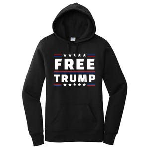 Free Donald Trump Republican Support Pro Trump American Flag Women's Pullover Hoodie