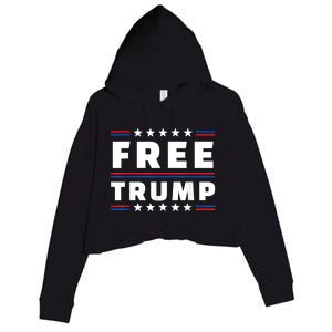 Free Donald Trump Republican Support Pro Trump American Flag Crop Fleece Hoodie