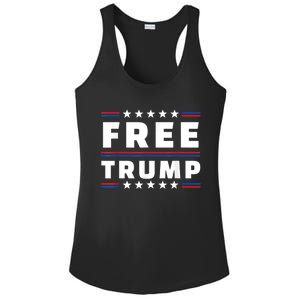 Free Donald Trump Republican Support Pro Trump American Flag Ladies PosiCharge Competitor Racerback Tank