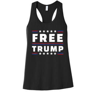 Free Donald Trump Republican Support Pro Trump American Flag Women's Racerback Tank