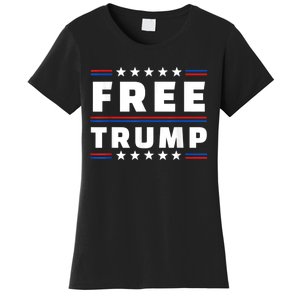 Free Donald Trump Republican Support Pro Trump American Flag Women's T-Shirt