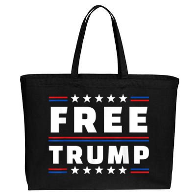 Free Donald Trump Republican Support Pro Trump American Flag Cotton Canvas Jumbo Tote