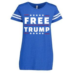 Free Donald Trump Republican Support Pro Trump American Flag Enza Ladies Jersey Football T-Shirt