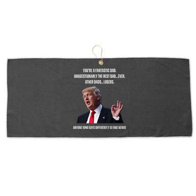 FatherS Day Trump Funny Fantastic Dad Large Microfiber Waffle Golf Towel