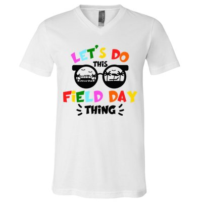 Field Day Thing Summer Field Day 23 Teachers Colorful V-Neck T-Shirt