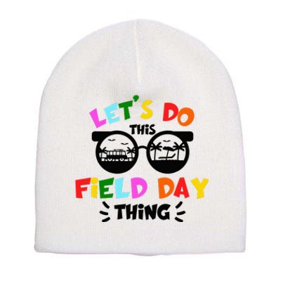 Field Day Thing Summer Field Day 23 Teachers Colorful Short Acrylic Beanie