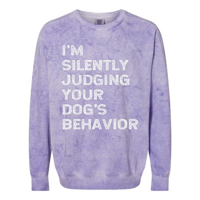 Funny Dog Trainer IM Silently Judging Your DogS Behaviour Colorblast Crewneck Sweatshirt