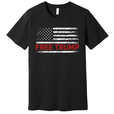 Free Donald Trump Republican Support Pro Trump American Flag Premium T-Shirt