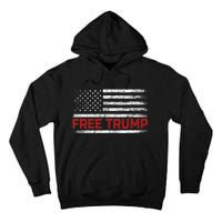 Free Donald Trump Republican Support Pro Trump American Flag Tall Hoodie