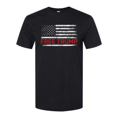 Free Donald Trump Republican Support Pro Trump American Flag Softstyle® CVC T-Shirt