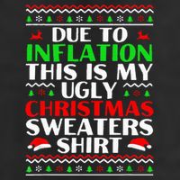 Funny Due to Inflation Ugly Christmas Sweaters Cool Comfort Performance Bucket Hat