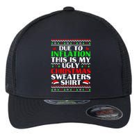 Funny Due to Inflation Ugly Christmas Sweaters Flexfit Unipanel Trucker Cap