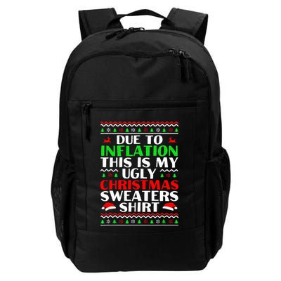 Funny Due to Inflation Ugly Christmas Sweaters Backpack