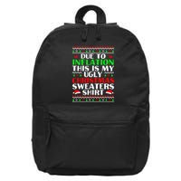 Funny Due to Inflation Ugly Christmas Sweaters 16 in Basic Backpack