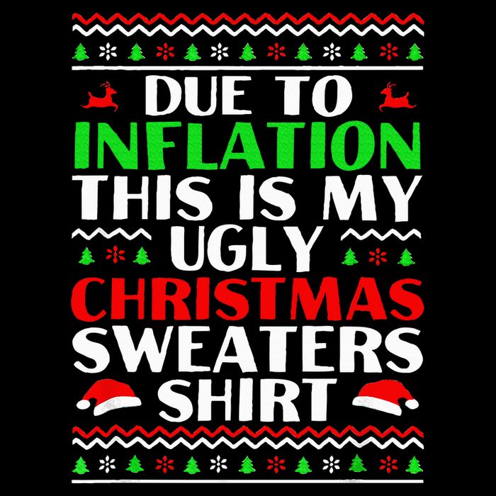 Funny Due to Inflation Ugly Christmas Sweaters Cooling Performance Long Sleeve Crew