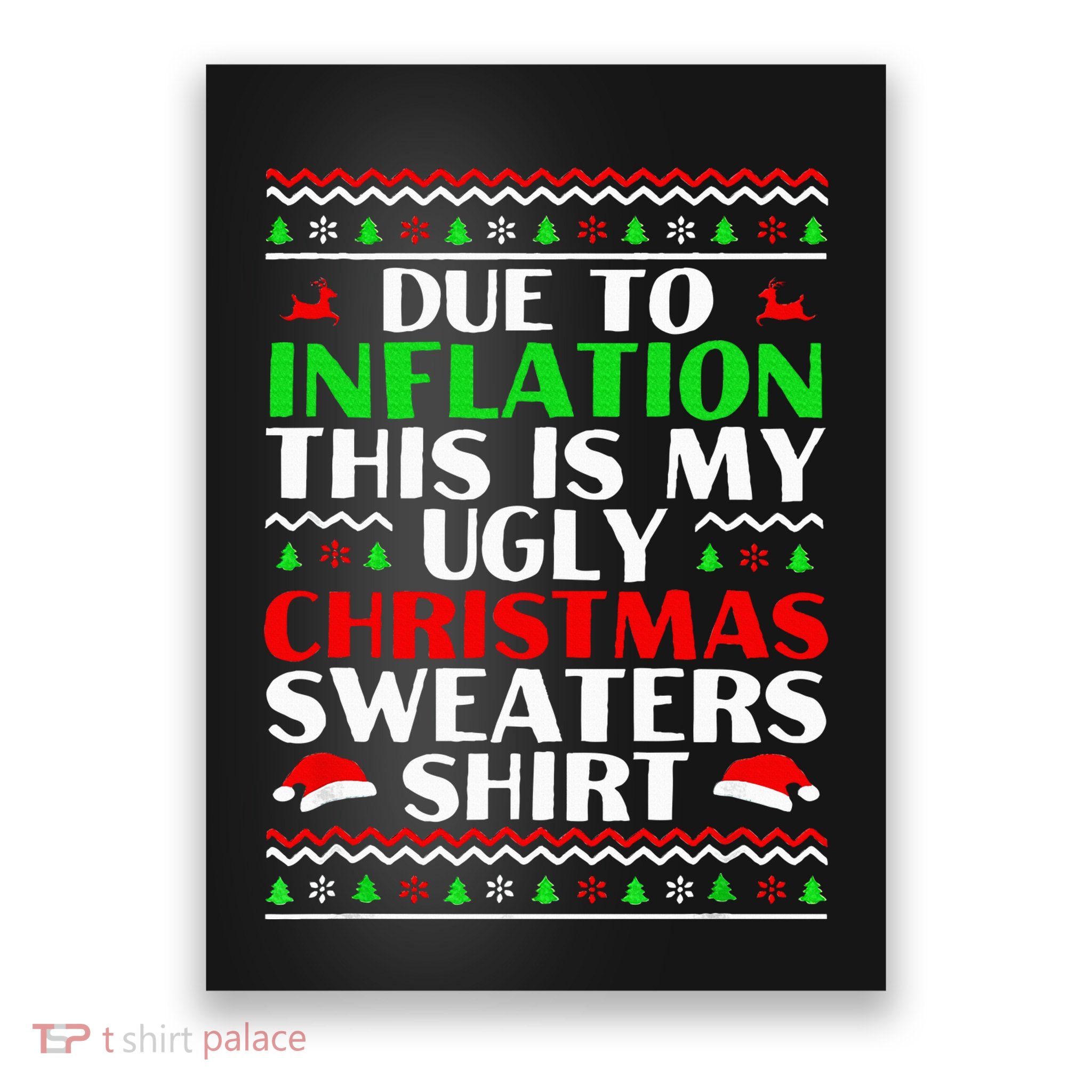 Funny Due to Inflation Ugly Christmas Sweaters Poster