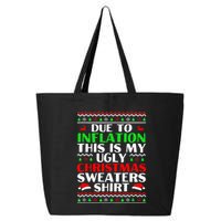 Funny Due to Inflation Ugly Christmas Sweaters 25L Jumbo Tote