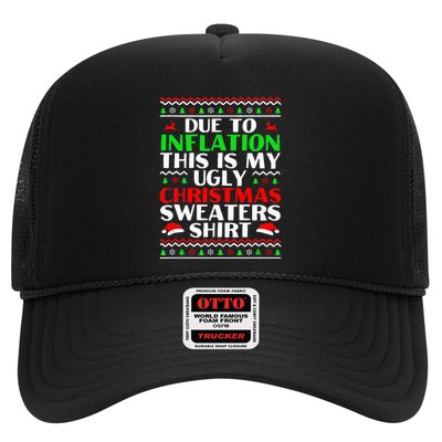Funny Due to Inflation Ugly Christmas Sweaters Trucker Hat