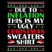Funny Due to Inflation Ugly Christmas Sweaters Zip Tote Bag
