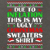 Funny Due to Inflation Ugly Christmas Sweaters Cotton Canvas Backpack
