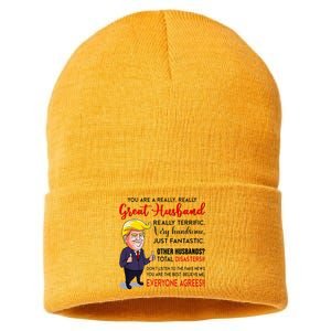 Funny Donald Trump YouRe A Really Great Husband Sustainable Knit Beanie