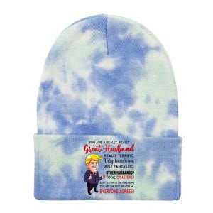 Funny Donald Trump YouRe A Really Great Husband Tie Dye 12in Knit Beanie