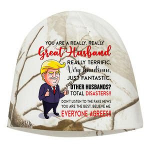 Funny Donald Trump YouRe A Really Great Husband Kati - Camo Knit Beanie