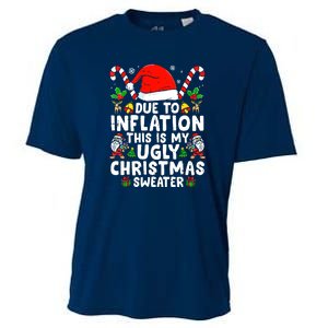 Funny Due To Inflation This Is My Ugly Sweater For Christmas Gift Cooling Performance Crew T-Shirt