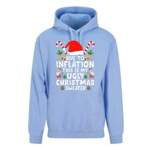 Funny Due To Inflation This Is My Ugly Sweater For Christmas Gift Unisex Surf Hoodie