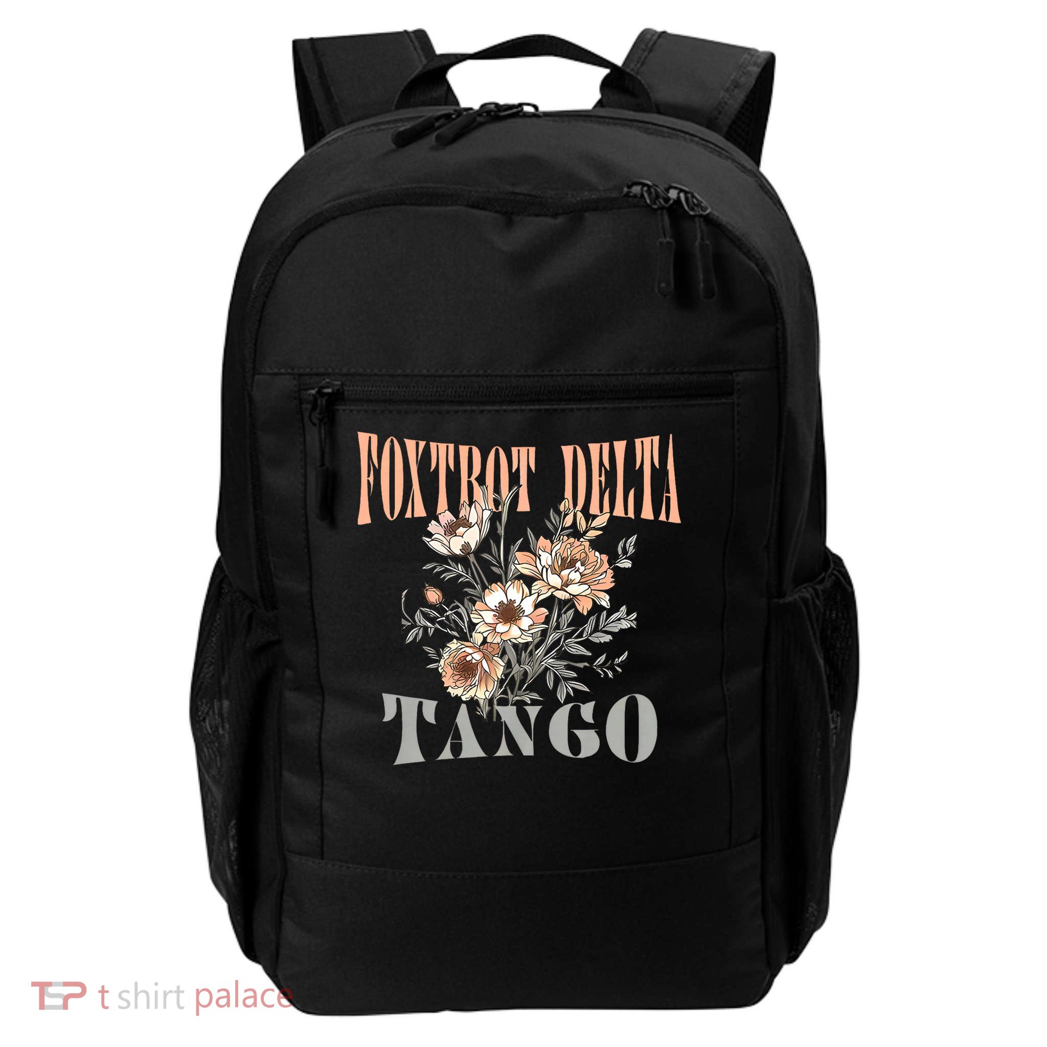 Foxtrots Deltas Tangos Retro Wildflowers Daily Commute Backpack