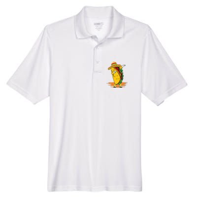 Funny Dabbing Taco Cinco De Mayo Men's Origin Performance Piqué Polo