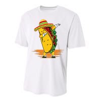 Funny Dabbing Taco Cinco De Mayo Performance Sprint T-Shirt