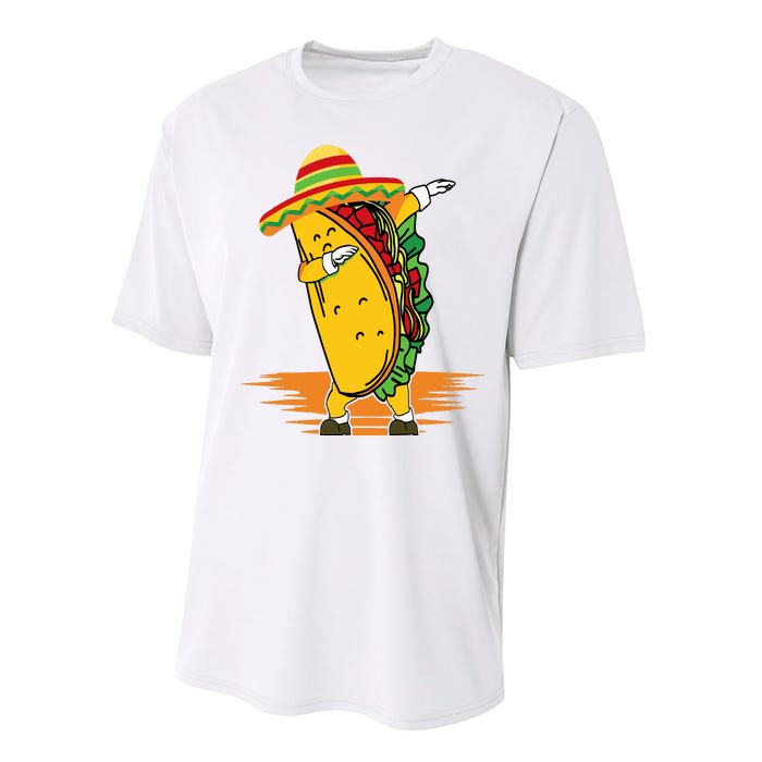 Funny Dabbing Taco Cinco De Mayo Performance Sprint T-Shirt