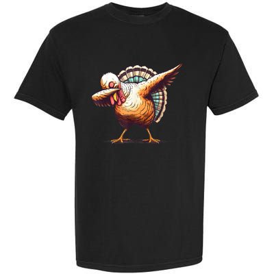 Funny Dabbing Turkey Thanksgiving Day Pilgrim Girls Dab Garment-Dyed Heavyweight T-Shirt