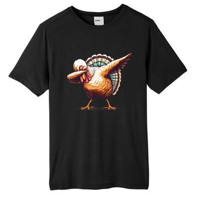 Funny Dabbing Turkey Thanksgiving Day Pilgrim Girls Dab Tall Fusion ChromaSoft Performance T-Shirt