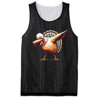 Funny Dabbing Turkey Thanksgiving Day Pilgrim Girls Dab Mesh Reversible Basketball Jersey Tank