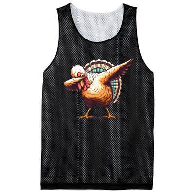 Funny Dabbing Turkey Thanksgiving Day Pilgrim Girls Dab Mesh Reversible Basketball Jersey Tank