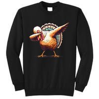 Funny Dabbing Turkey Thanksgiving Day Pilgrim Girls Dab Tall Sweatshirt