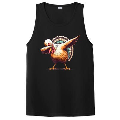 Funny Dabbing Turkey Thanksgiving Day Pilgrim Girls Dab PosiCharge Competitor Tank