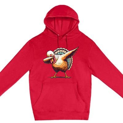 Funny Dabbing Turkey Thanksgiving Day Pilgrim Girls Dab Premium Pullover Hoodie