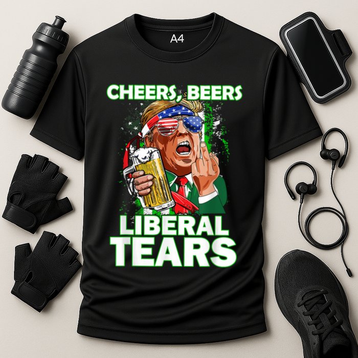 Funny Donald Trump Cheer Beer Liberal Tear Vote Republican Meaningful Gift Cooling Performance Crew T-Shirt