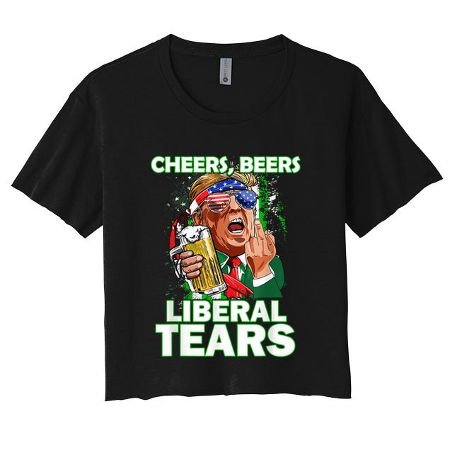 Funny Donald Trump Cheer Beer Liberal Tear Vote Republican Meaningful Gift Crop Top