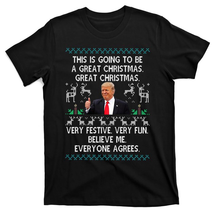 Funny Donald Trump Merry Christmas Xmas Pajamas Holiday Ugly T-Shirt