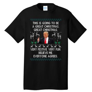 Funny Donald Trump Merry Christmas Xmas Pajamas Holiday Ugly Tall T-Shirt