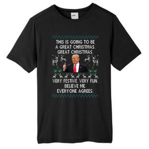 Funny Donald Trump Merry Christmas Xmas Pajamas Holiday Ugly Tall Fusion ChromaSoft Performance T-Shirt