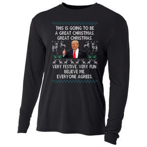 Funny Donald Trump Merry Christmas Xmas Pajamas Holiday Ugly Cooling Performance Long Sleeve Crew