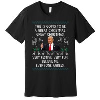 Funny Donald Trump Merry Christmas Xmas Pajamas Holiday Ugly Premium T-Shirt